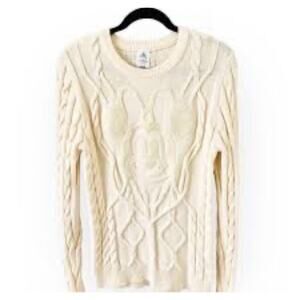 Disney Minnie Mouse 3D Sweater Women’s M Cableknit Girly Aesthetic Cozycore